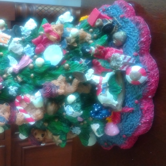 Vintage Christmas Tree full of Bears and Toys Home Décor 13" - Picture 2 of 11